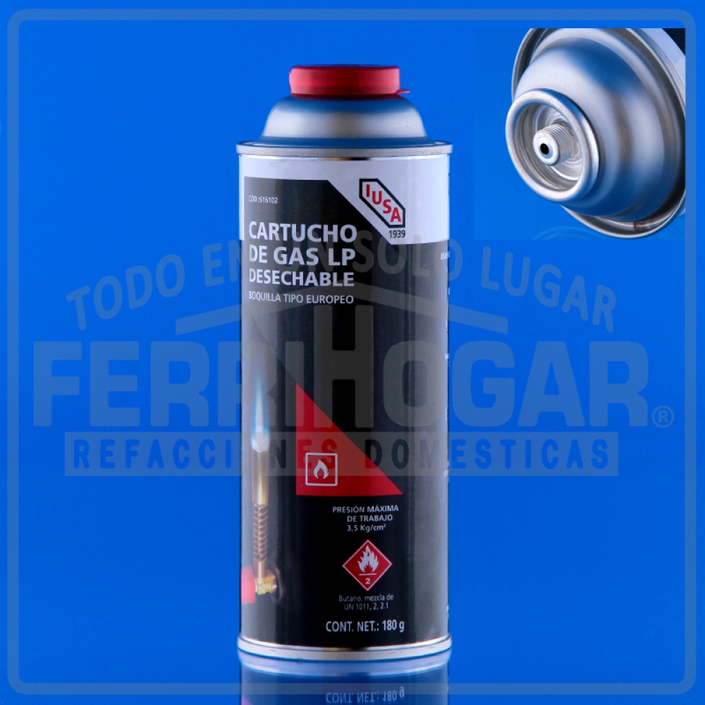 CILINDRO DESECHABLE GAS 180GR 324ML E12